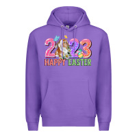 Purple 2023 Happy Easter Premium Hoodie - CowGirlArtShop
