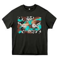 Asphalt western cowhide turquoise and wood background Heavy Core Tee - Artiststas