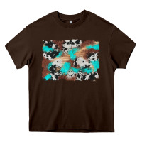 Chocolate Brown western cowhide turquoise and wood background Heavy Core Tee - Artiststas