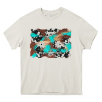 Cream western cowhide turquoise and wood background Heavy Core Tee - Artiststas