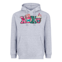 Heather Grey xoxo coffee cups Heavyweight Hoodie - OliviaCreatesArt