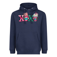 Navy xoxo coffee cups Heavyweight Hoodie - OliviaCreatesArt