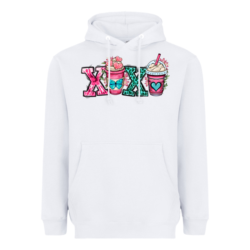 Xoxo Coffee Cups Heavyweight Hoodie by OliviaCreatesArt | Teevron