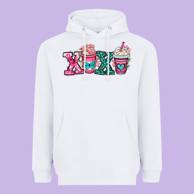 Xoxo Coffee Cups Heavyweight Hoodie Designed By Oliviacreatesart