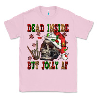 Bubblegum Pink Dead inside but jolly af Classic Tee - NancyCooperArtShop