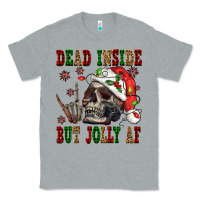 Heather Grey Dead inside but jolly af Classic Tee - NancyCooperArtShop