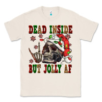 Natural Dead inside but jolly af Classic Tee - NancyCooperArtShop