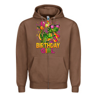 Chestnut 3rd birthday girl t rex pink Zipper Hoodie - CowGirlArtShop