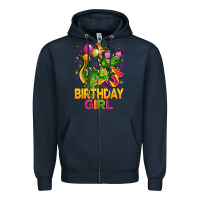 Navy 3rd birthday girl t rex pink Zipper Hoodie - CowGirlArtShop