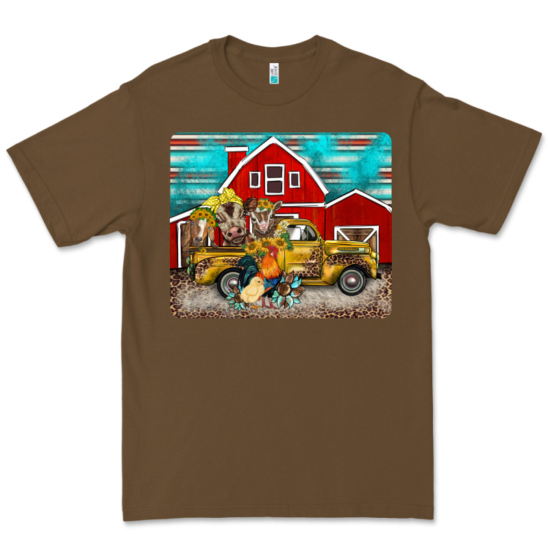 Western Truck Farm Animals Mousepad Premium Tee by BarkalooDesign | Teevron