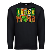 Black St. Patrick's lucky mama Premium Sweatshirt - OliviaCreatesArt