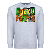 Heather Grey St. Patrick's lucky mama Premium Sweatshirt - OliviaCreatesArt