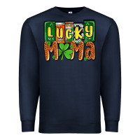 Navy St. Patrick's lucky mama Premium Sweatshirt - OliviaCreatesArt