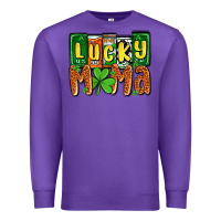 Purple St. Patrick's lucky mama Premium Sweatshirt - OliviaCreatesArt