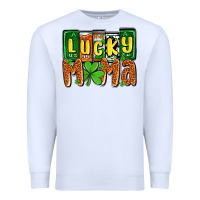 White St. Patrick's lucky mama Premium Sweatshirt - OliviaCreatesArt