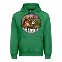 Emerald elk buck deer christmas Urban Hoodie - LillyAllenDesigns