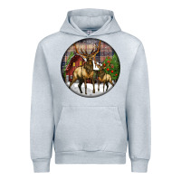 Heather Grey elk buck deer christmas Urban Hoodie - LillyAllenDesigns