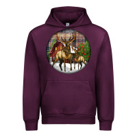 Mauve Wine elk buck deer christmas Urban Hoodie - LillyAllenDesigns