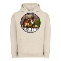 Pigment French Oak elk buck deer christmas Urban Hoodie - LillyAllenDesigns