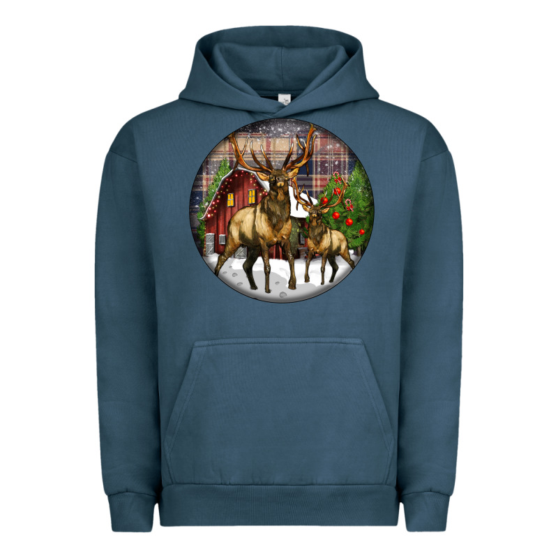 Elk Buck Deer Christmas Urban Hoodie by LillyAllenDesigns | Teevron