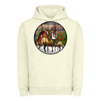 Pigment Pistachio elk buck deer christmas Urban Hoodie - LillyAllenDesigns