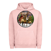 Pigment Salmon elk buck deer christmas Urban Hoodie - LillyAllenDesigns