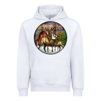 White elk buck deer christmas Urban Hoodie - LillyAllenDesigns