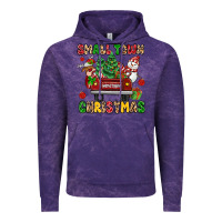 Cloud Purple Christmas Santa and reindeer truck Vintage Hoodie - MaliasSmallBusiness
