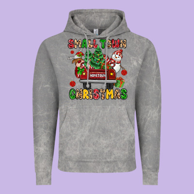 Christmas Santa And Reindeer Truck Vintage Hoodie Designed By Maliassmallbusiness