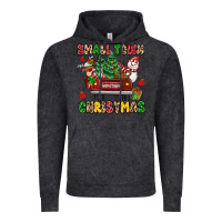 Vintage Black Christmas Santa and reindeer truck Vintage Hoodie - MaliasSmallBusiness