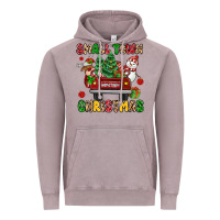 Vintage Zinc Christmas Santa and reindeer truck Vintage Hoodie - MaliasSmallBusiness