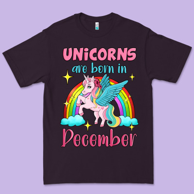 Unicorns Are Born In December Premium Tee Designed By Jasminsmagicworld