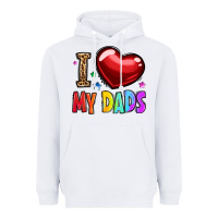White i love my dads Heavyweight Hoodie - OliviaCreatesArt
