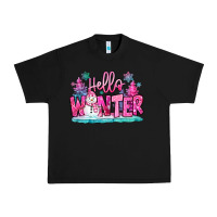 Black hello winter pink snowman Urban Heavy Tee - MaliasSmallBusiness