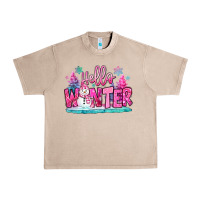 French Oak hello winter pink snowman Urban Heavy Tee - MaliasSmallBusiness
