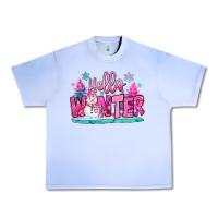 Grape Ice hello winter pink snowman Urban Heavy Tee - MaliasSmallBusiness