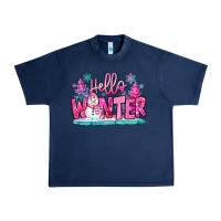 Navy hello winter pink snowman Urban Heavy Tee - MaliasSmallBusiness