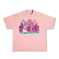 Salmon hello winter pink snowman Urban Heavy Tee - MaliasSmallBusiness
