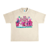 Hello Winter Pink Snowman Urban Heavy Tee | Teevron
