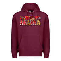 Burgundy Valentine's Day Mama Mother's Day Premium Hoodie - HowdyJamesFarm