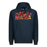 Navy Valentine's Day Mama Mother's Day Premium Hoodie - HowdyJamesFarm
