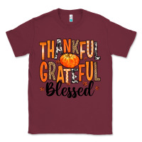 Burgundy Thankful Grateful Blessed Classic Tee - MaliasSmallBusiness