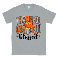 Heather Grey Thankful Grateful Blessed Classic Tee - MaliasSmallBusiness
