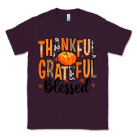 Plum Thankful Grateful Blessed Classic Tee - MaliasSmallBusiness