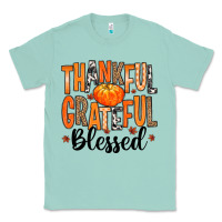Seafoam Thankful Grateful Blessed Classic Tee - MaliasSmallBusiness