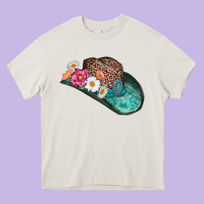 Cowboy Hat Heavy Core Tee Designed By Adodesignshop