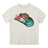 Cream cowboy hat Heavy Core Tee - AdoDesignShop