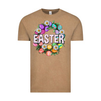 Vintage Coffee Easter with eggs and daisy Vintage Tee - NancyCooperArtShop