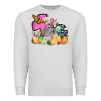 Dove Grey Easter rabbits and cross Premium Sweatshirt - OliviaCreatesArt