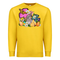 Lemon Easter rabbits and cross Premium Sweatshirt - OliviaCreatesArt